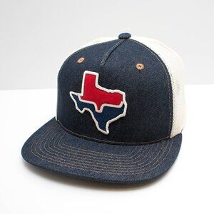 Kimes Ranch, Red and Blue Texas Patch, Denim & Cream, Mesh, Snapback